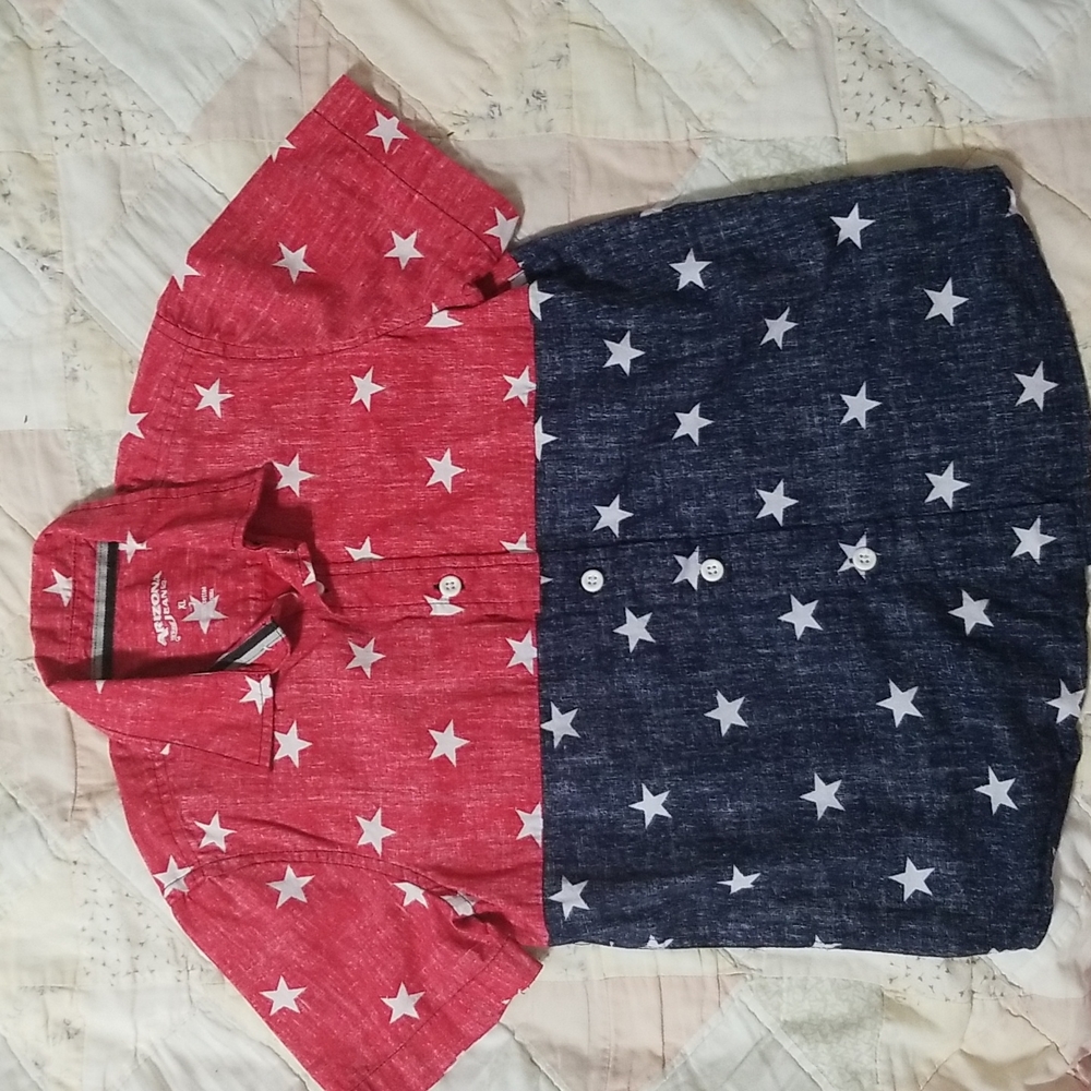 Boy's patriotic button up shirt